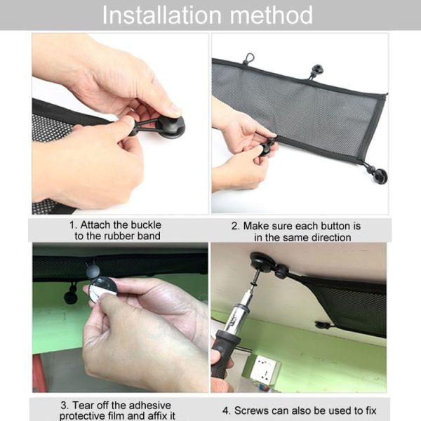 68 x 24cm Table Bottom Power Socket Hidden Organizer Mesh Pocket - Image 8