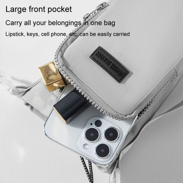 Travel Season Outdoor Portable Water Bottle Bag Large Capacity Crossed Mug Protective Cover Travel Mug Bag (Beige) - Image 6