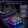 TR52 Car Cigarette Lighter One To Three With Switch Voltage Display - Image 7