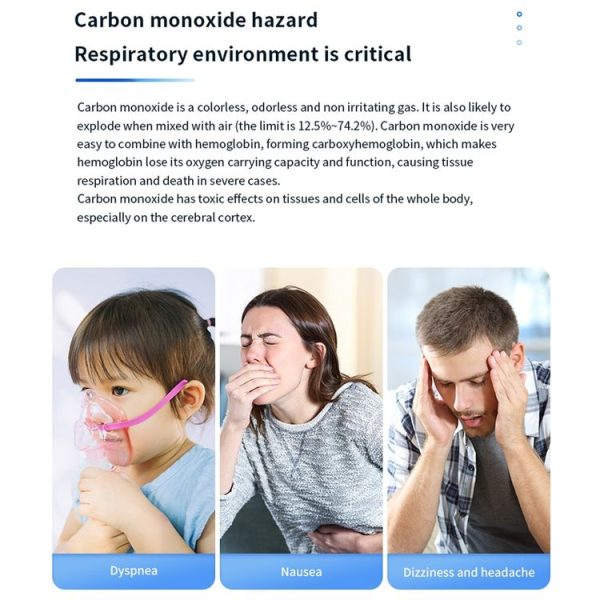 Portable Carbon Monoxide Detector Outdoor Home Detection Alarm (Gray) - Image 11
