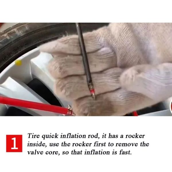 Car Tire Hand-crank Fast Inflation Rod Universal Air Filling Rod Without Meter - Image 7