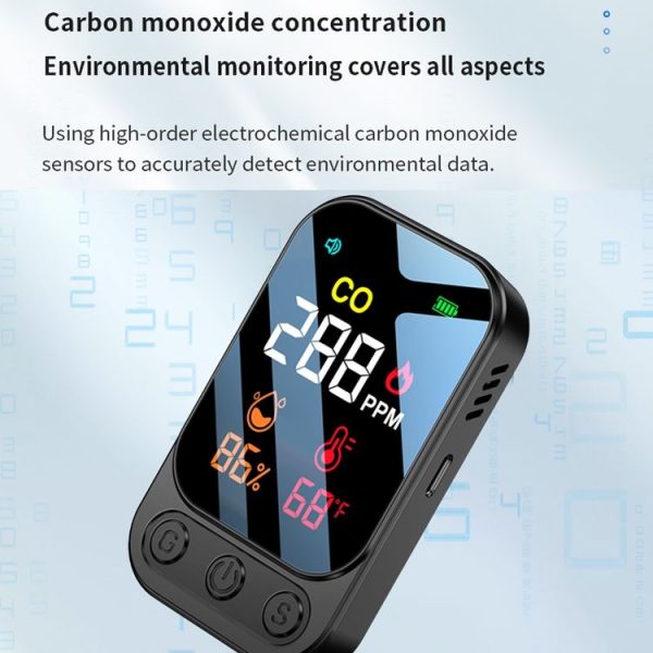 3 In 1 Multifunctional Portable Carbon Monoxide Detector (Black) - Image 11