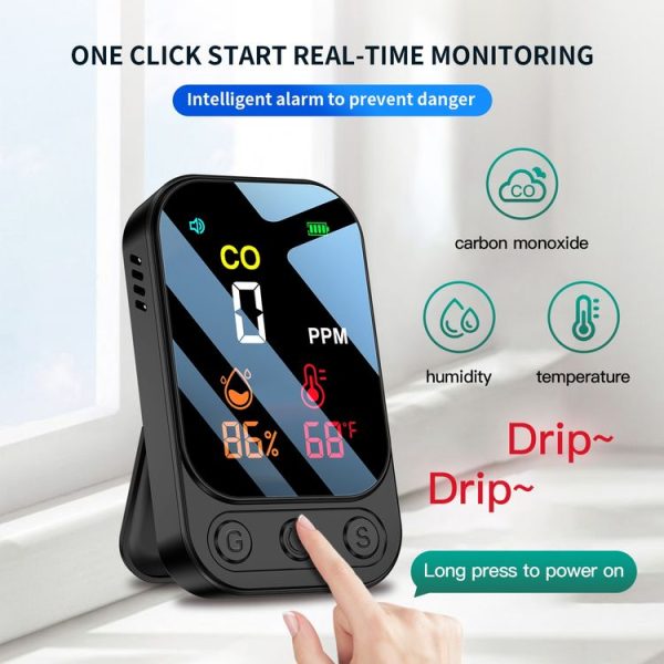3 In 1 Multifunctional Portable Carbon Monoxide Detector (Black) - Image 6