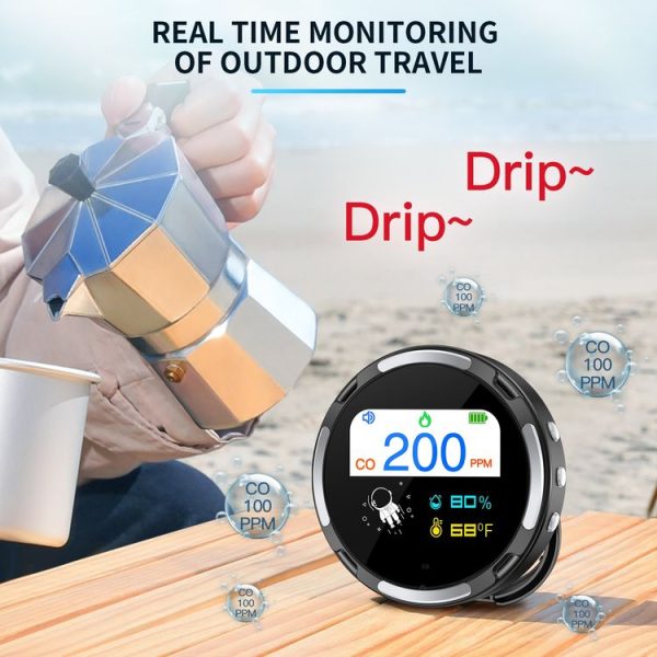 Portable Waterproof Carbon Monoxide Alarm Detector (Black) - Image 4