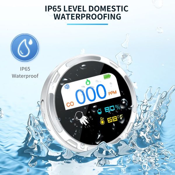 Portable Waterproof Carbon Monoxide Alarm Detector (Black) - Image 5