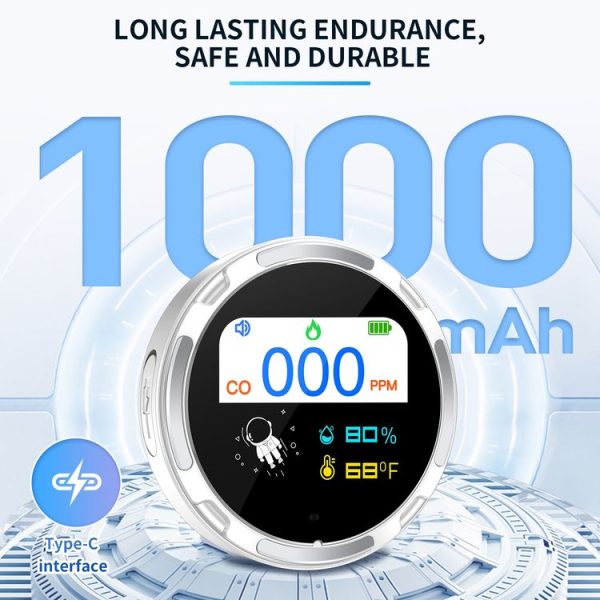 Portable Waterproof Carbon Monoxide Alarm Detector (Black) - Image 7