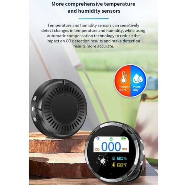 Portable Waterproof Carbon Monoxide Alarm Detector (Black) - Image 9