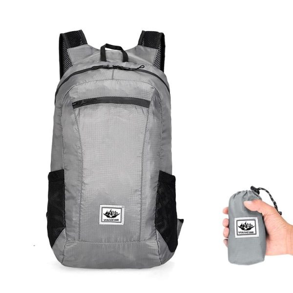 Vanaheimr Outdoor Cycling Sports Folding Backpack Large-capacity Lightweight Travel Bag (Light Gray)