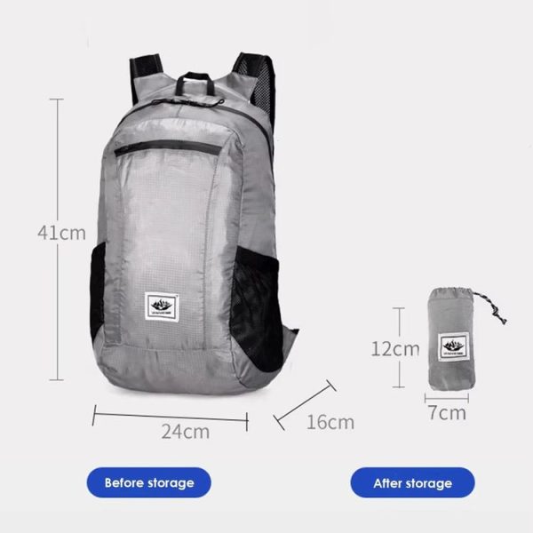 Vanaheimr Outdoor Cycling Sports Folding Backpack Large-capacity Lightweight Travel Bag (Light Gray) - Image 3