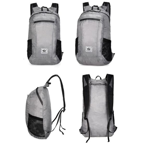 Vanaheimr Outdoor Cycling Sports Folding Backpack Large-capacity Lightweight Travel Bag (Light Gray) - Image 4