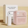 200DPI Mini Label Printer Thermal Inkless Black And White Printer With 1 Roll Printing Paper (Pink)