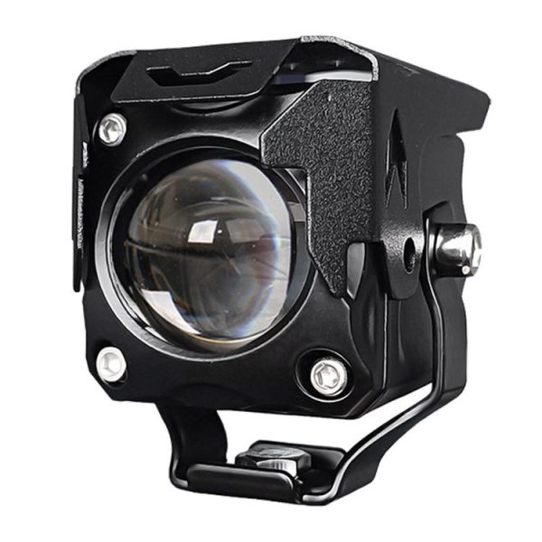 20W Motorcycle LED Headlight Auxiliary Spotlight Lens Dual Color Fog Light (Near Yellow+Far White)