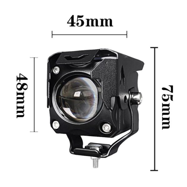 20W Motorcycle LED Headlight Auxiliary Spotlight Lens Dual Color Fog Light (Near Yellow+Far White) - Image 3