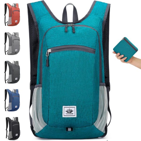 Vanaheimr Outdoor Cycling Sports Folding Backpack Lightweight Hiking Bag Casual School Bag (Black) - Image 2