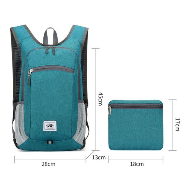 Vanaheimr Outdoor Cycling Sports Folding Backpack Lightweight Hiking Bag Casual School Bag (Black) - Image 3