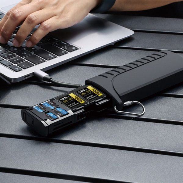 Desiontal DK10 Portable High-Speed Computer Phone Read / Write 2 In 1 Card Reader Large Capacity Flash Card Case (Black) - Image 7