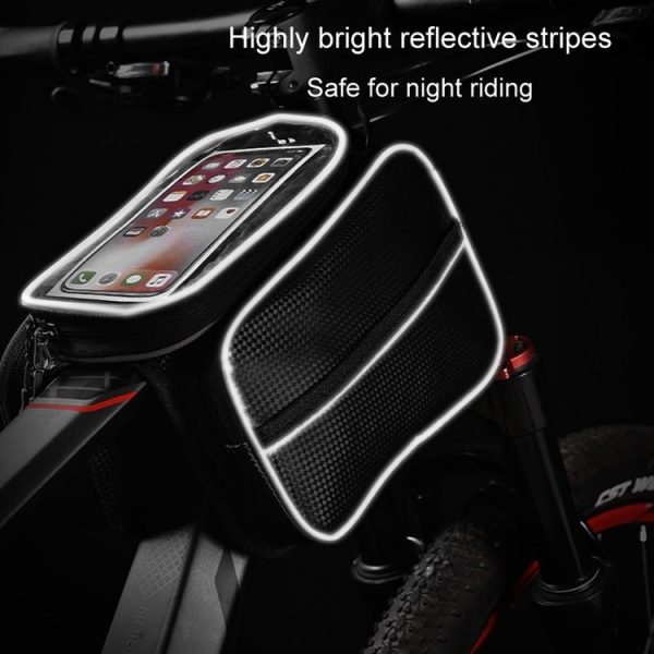 Bicycle Front Frame Bag Large Capacity Waterproof Phone Touch Screen Bag MTB Outdoor Cycling Equipment (Black) - Image 9