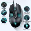 T-WOLF G560 6-keys Cool Breathing Light Gaming Wired Mouse Mechanical Office Silent Mouse (Blue) - Image 3