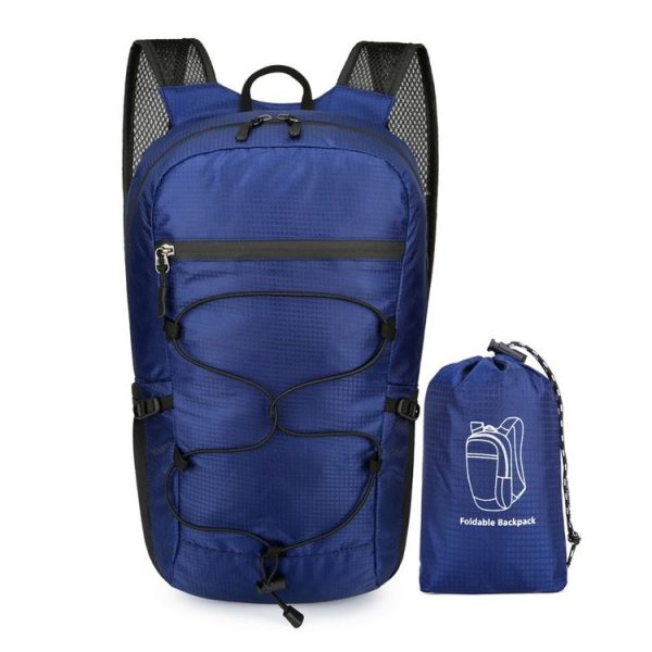 Outdoor Waterproof Folding Mountaineering Bag Large Capacity Travel Backpack (Dark Blue)