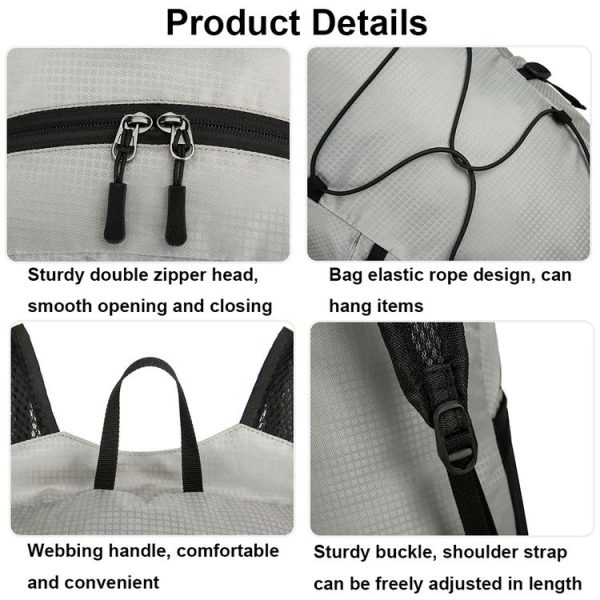 Outdoor Waterproof Folding Mountaineering Bag Large Capacity Travel Backpack (Dark Blue) - Image 12