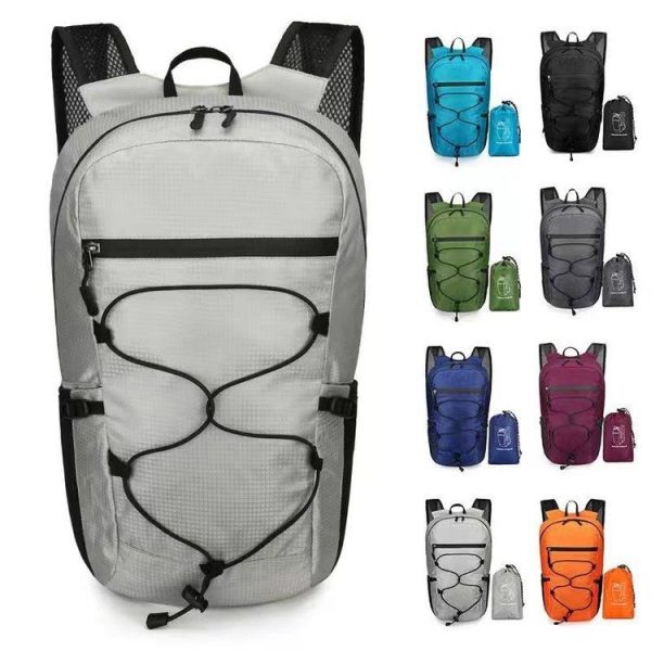 Outdoor Waterproof Folding Mountaineering Bag Large Capacity Travel Backpack (Dark Blue) - Image 2