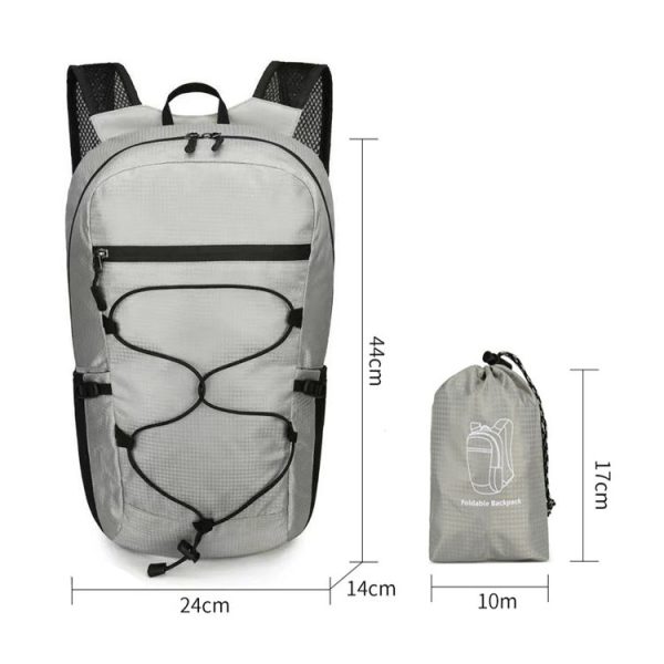 Outdoor Waterproof Folding Mountaineering Bag Large Capacity Travel Backpack (Dark Blue) - Image 3