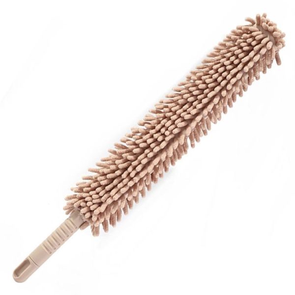 Household Electrostatic Duster Gap Cleaning Feather Duster (Bendable Short Khaki)