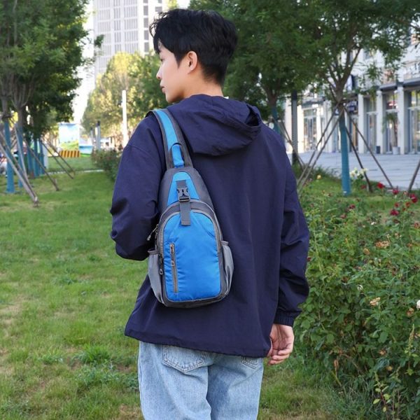 Outdoor Sports Waterproof Mobile Phone Chest Bag Crossbody Single-shoulder Bag (Lake Blue) - Image 13