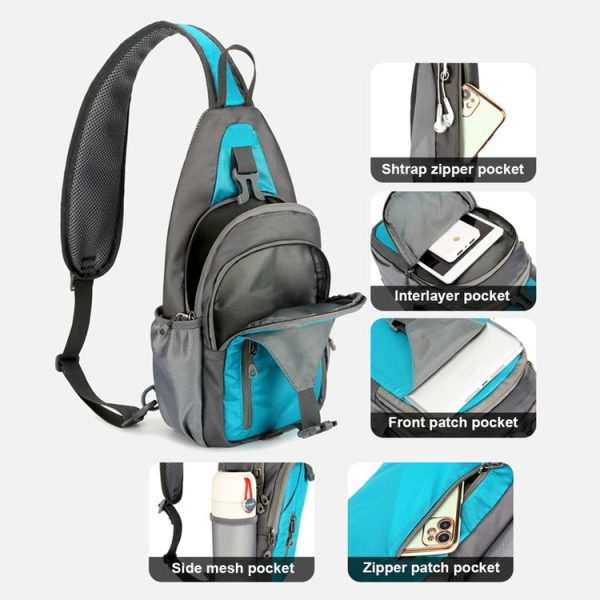 Outdoor Sports Waterproof Mobile Phone Chest Bag Crossbody Single-shoulder Bag (Lake Blue) - Image 6