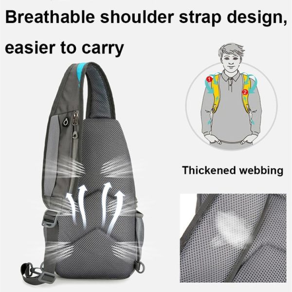 Outdoor Sports Waterproof Mobile Phone Chest Bag Crossbody Single-shoulder Bag (Lake Blue) - Image 7