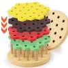 Montessori Hamburger Building Blocks Wooden Geometric Sorting Stacking Game Kids Early Learning Puzzle Toy (Colorful) - Image 2