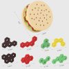 Montessori Hamburger Building Blocks Wooden Geometric Sorting Stacking Game Kids Early Learning Puzzle Toy (Colorful) - Image 3