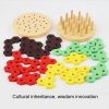 Montessori Hamburger Building Blocks Wooden Geometric Sorting Stacking Game Kids Early Learning Puzzle Toy (Colorful) - Image 4