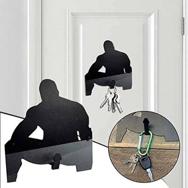 Small Muscle Man Quirky Key Hangers Household Small Items Storage Rack - Image 2