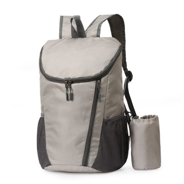 Vanaheimr Large Capacity Foldable Shoulder Bag Lightweight Waterproof Outdoor Travelling Sports Backpack (Light Gray)
