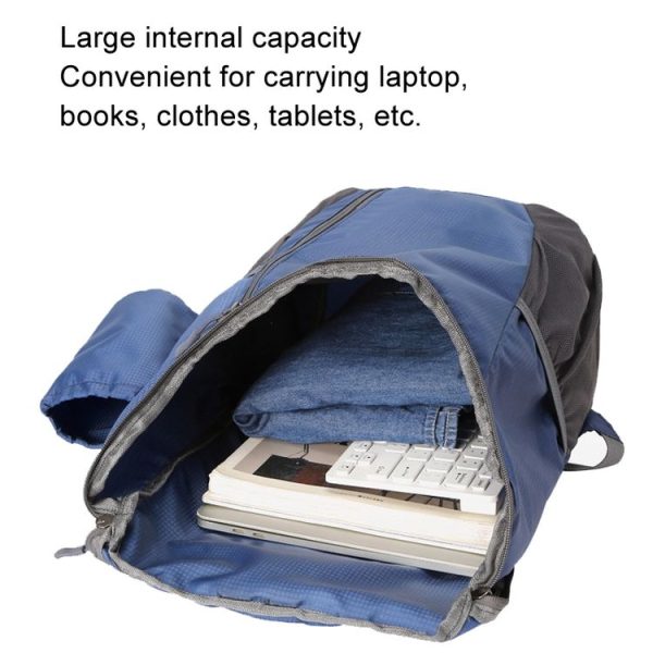 Vanaheimr Large Capacity Foldable Shoulder Bag Lightweight Waterproof Outdoor Travelling Sports Backpack (Light Gray) - Image 6