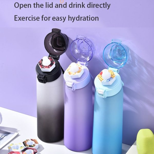 700ml Sports Water Bottle Tritan Portable Leak-proof Water Bottle BPA Free Drinking Cup With Straw (Purple) - Image 3