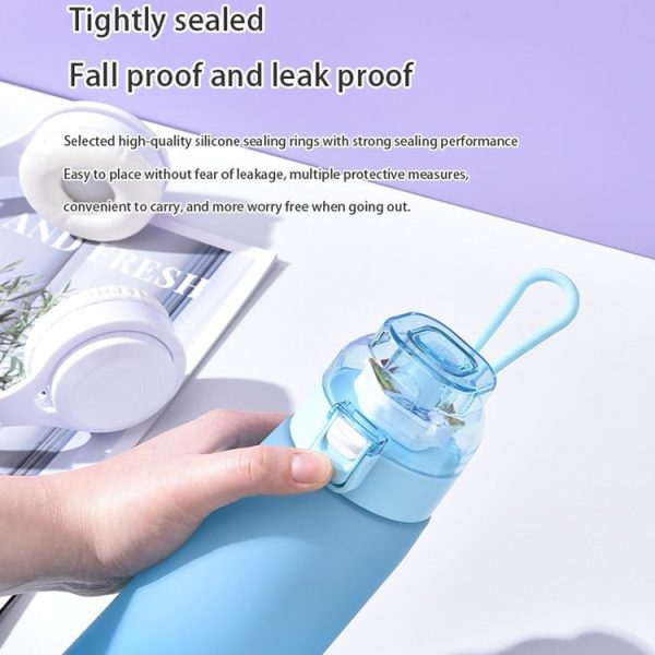 700ml Sports Water Bottle Tritan Portable Leak-proof Water Bottle BPA Free Drinking Cup With Straw (Purple) - Image 6