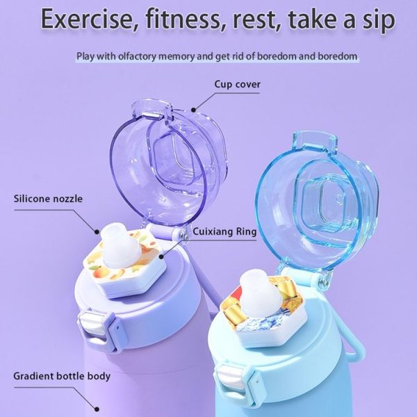 700ml Sports Water Bottle Tritan Portable Leak-proof Water Bottle BPA Free Drinking Cup With Straw (Purple) - Image 7