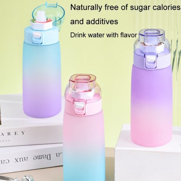 600ml Scent Flavored Water Bottle Leak-Proof Outdoor Sport Water Cup With 7 0 Sugar 0 Calorie Scent Rings (Purple) - Image 3