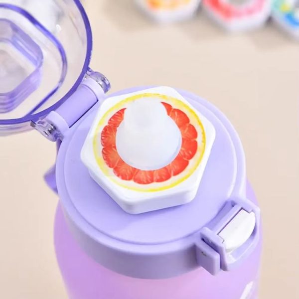 600ml Scent Flavored Water Bottle Leak-Proof Outdoor Sport Water Cup With 7 0 Sugar 0 Calorie Scent Rings (Purple) - Image 7