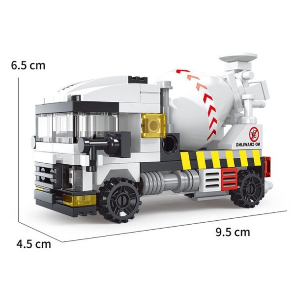 1537 City Engineering Cement Mixer Truck Building Blocks Small Pellet Children Assembling Toy - Image 2