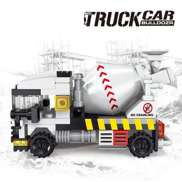 1537 City Engineering Cement Mixer Truck Building Blocks Small Pellet Children Assembling Toy - Image 4