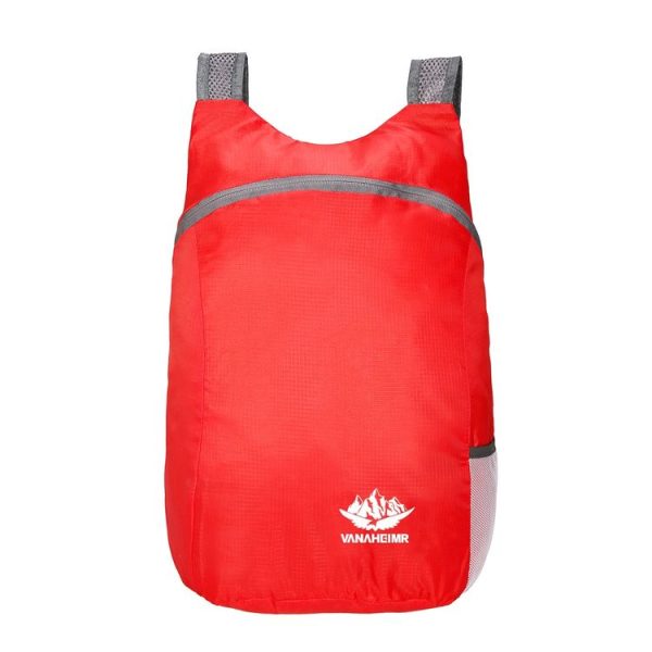 Vanaheimr Folding Lightweight Storage Bag Waterproof Shoulder Bag Outdoor Sports Backpacks (Red)