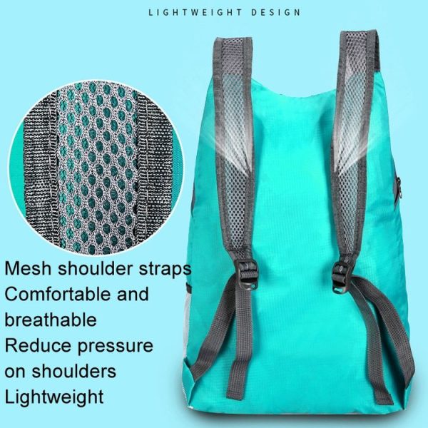 Vanaheimr Folding Lightweight Storage Bag Waterproof Shoulder Bag Outdoor Sports Backpacks (Red) - Image 3
