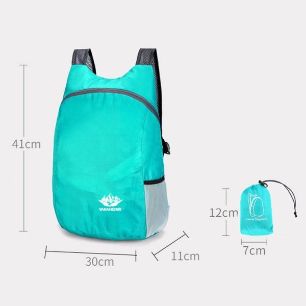 Vanaheimr Folding Lightweight Storage Bag Waterproof Shoulder Bag Outdoor Sports Backpacks (Red) - Image 9