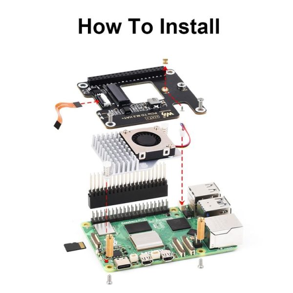 Waveshare For Raspberry Pi 5 PCIe To M.2 Adapter, NVMe Protocol M.2 SSD Basic Kit - Image 10