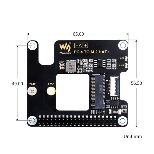 Waveshare For Raspberry Pi 5 PCIe To M.2 Adapter, NVMe Protocol M.2 SSD Basic Kit - Image 3