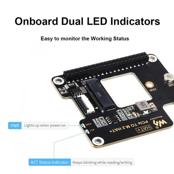 Waveshare For Raspberry Pi 5 PCIe To M.2 Adapter, NVMe Protocol M.2 SSD Basic Kit - Image 7