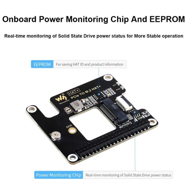 Waveshare For Raspberry Pi 5 PCIe To M.2 Adapter, NVMe Protocol M.2 SSD Basic Kit - Image 8